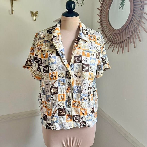 Urban Outfitters Western Checkered Top - Picture 2 of 6